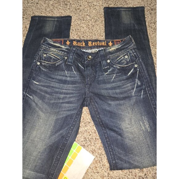 Womens Rock Revival Jeans Size 26 / 34' Inseam/ Sasha Straight - Picture 3 of 3